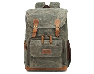 Canvas bag, camera bag, cowhide shoulder photography bag, DSLR leisure bag